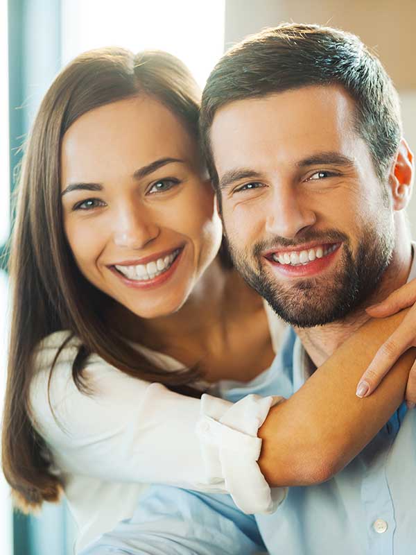 Couple smiling