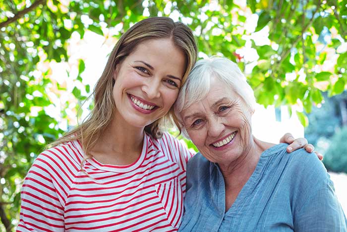 Older women smiling