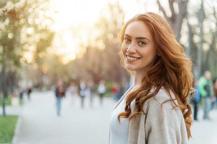 Women smiling