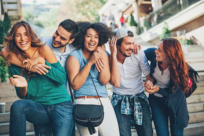 Friends smiling