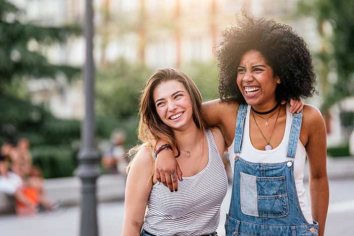 Friends smiling